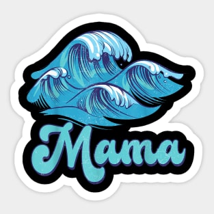 Mama Surf Birthday Beach Family Matching Sticker